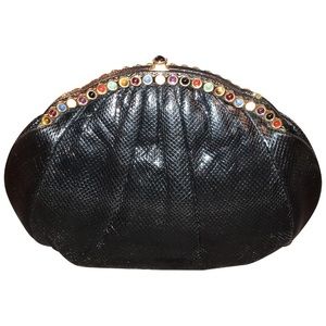 *VINTAGE* Judith Leiber* Lizard crossbody clutch purse